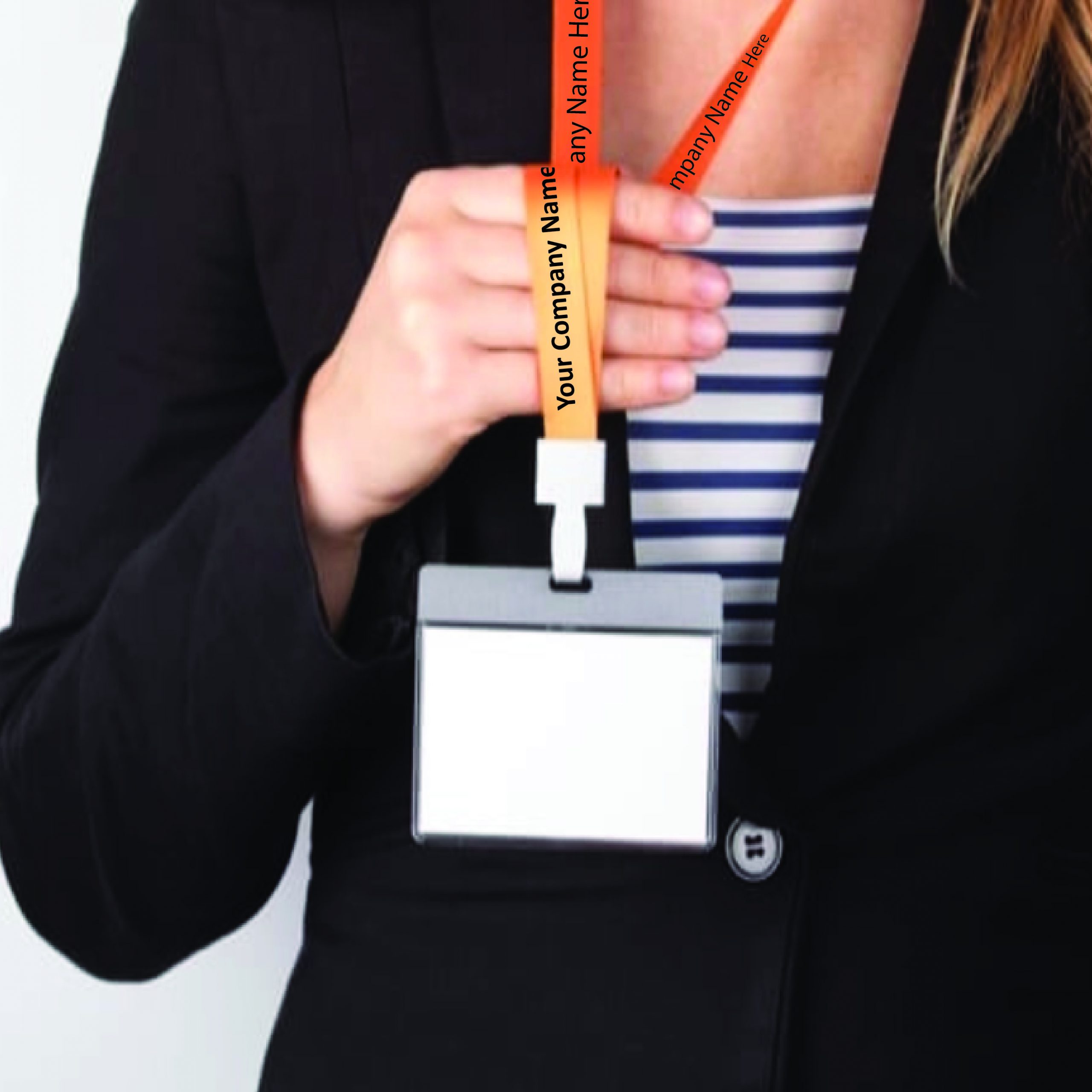 Crisp custom printed lanyard with company logo, showcasing premium lanyard printing Malaysia detail